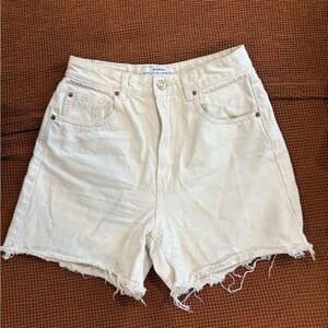 Stradivarius Cream Jean Shorts